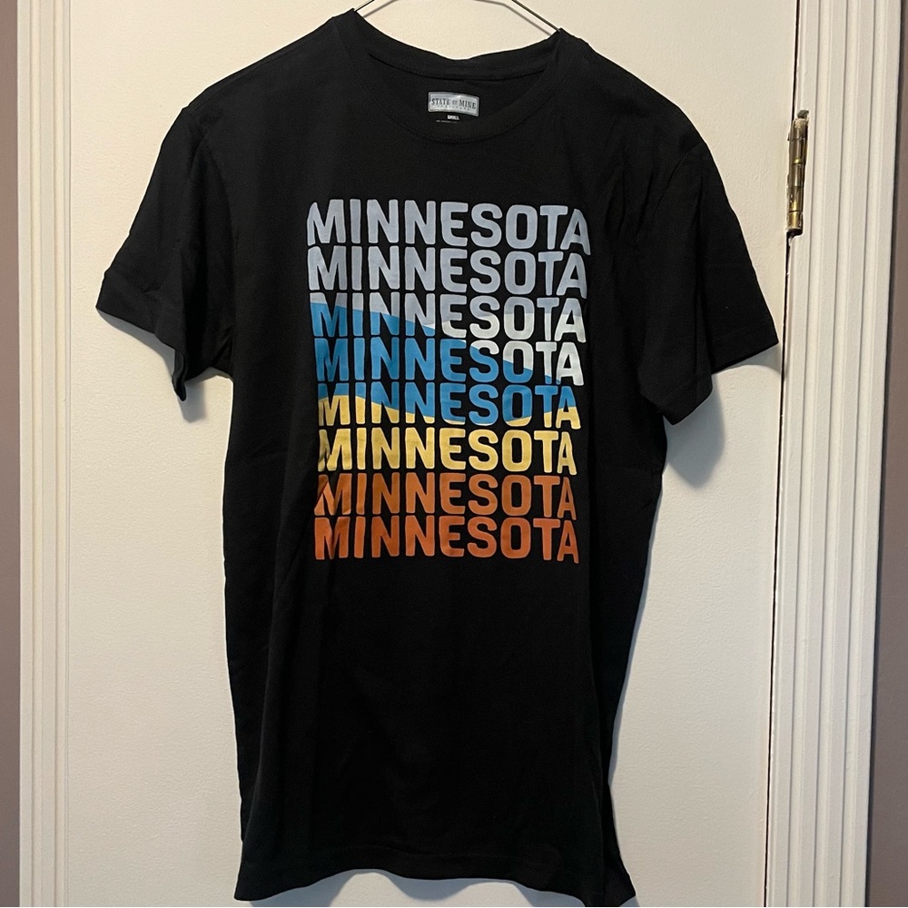 minnesota short sleeve t shirt state of mine size unisex small black